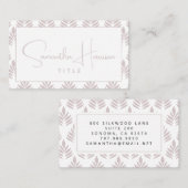 Modernes einfaches Typografie-Leaf-Muster-Skript Visitenkarte (Vorne/Hinten)