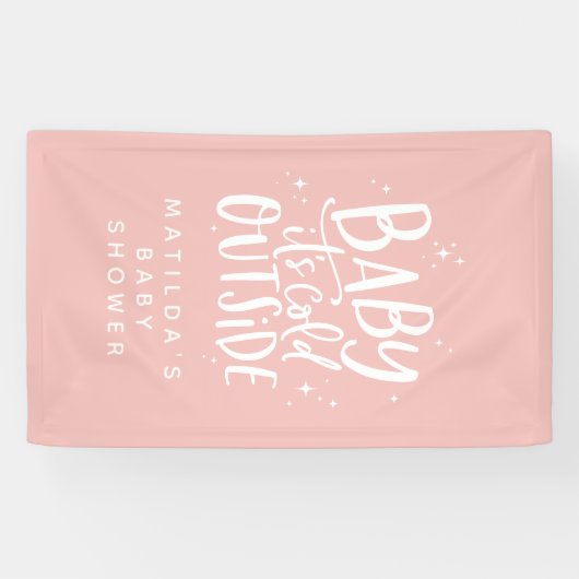 Modernes, einfaches Typografie-Party für Babydusch Banner (Horizontal)