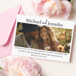 modernes, einfaches typografisches Foto Einladung