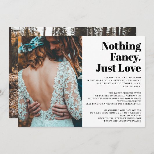 Modernes, einfaches und einfaches Liebe-Ehering-Fo Ankündigung (Vorne/Hinten)