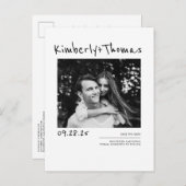 Modernes, einfaches und minimales Save the Date Fo Ankündigungspostkarte (Vorne/Hinten)