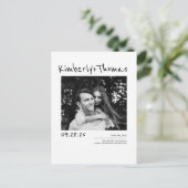 Modernes, einfaches und minimales Save the Date Fo Ankündigungspostkarte (Stehend Vorderseite)