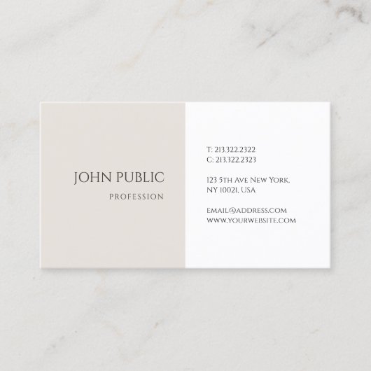 Modernes, einfaches und Minimalistisches Design Visitenkarte (Vorderseite)