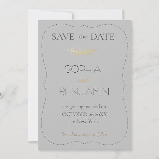 Modernes, einfaches und Minimalistisches Hochzeitg Save The Date (Vorderseite)