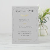 Modernes, einfaches und Minimalistisches Hochzeitg Save The Date (Stehend Vorderseite)