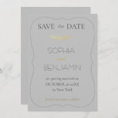 Modernes, einfaches und Minimalistisches Hochzeitg Save The Date (Vorne/Hinten)