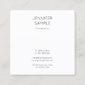 Modernes, einfaches und Minimalistisches Template Quadratische Visitenkarte (Rückseite)