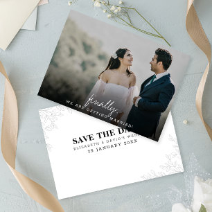 Modernes, einfaches und schlichtes Kalligrafie-Fla Save The Date