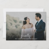 Modernes, einfaches und schlichtes Kalligrafie-Fla Save The Date (Vorderseite)