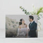 Modernes, einfaches und schlichtes Kalligrafie-Fla Save The Date (Stehend Vorderseite)