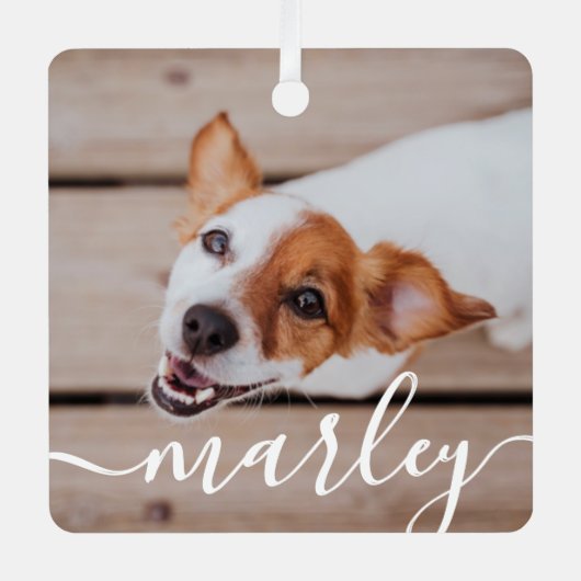 Modernes, einfaches und spielerisches Foto Ornament Aus Metall (Vorderseite)