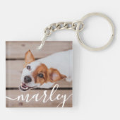 Modernes, einfaches und spielerisches Foto Schlüsselanhänger (Rückseite)