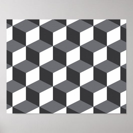 Modernes, einfaches, urbanes architektonisches Kub Poster (Vorne)