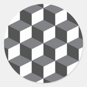 Modernes, einfaches, urbanes architektonisches Kub Runder Aufkleber