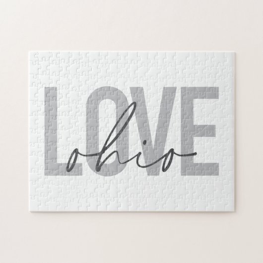 Modernes, einfaches, urbanes cooles Design Liebe O Puzzle (Horizontal)
