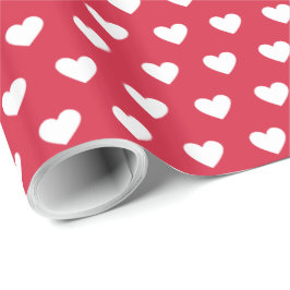 Modernes, einfaches, valentinisches, weißes Herz, Geschenkpapier