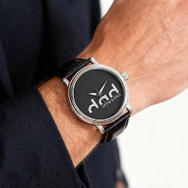 Modernes, einfaches Vater-Design mit Kindernamen Armbanduhr