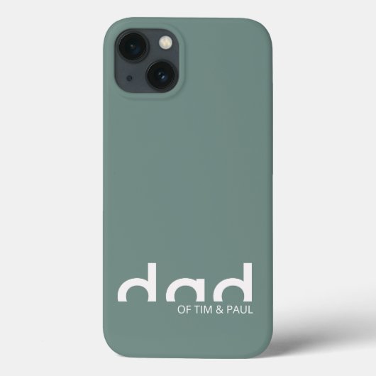 Modernes, einfaches Vater-Design mit Kindernamen Case-Mate iPhone Hülle (Rückseite)