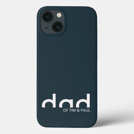 Modernes, einfaches Vater-Design mit Kindernamen Case-Mate iPhone Hülle (Rückseite)