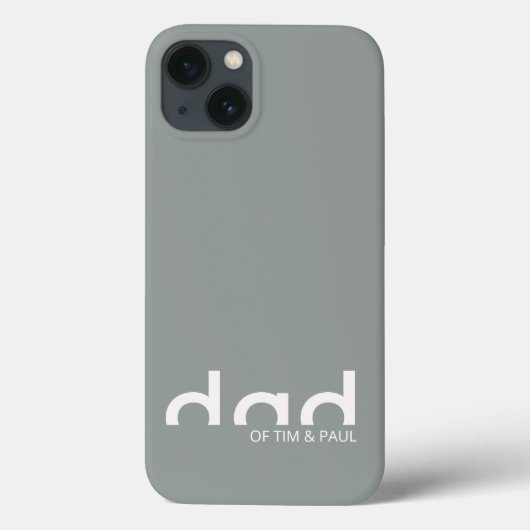 Modernes, einfaches Vater-Design mit Kindernamen Case-Mate iPhone Hülle (Rückseite)