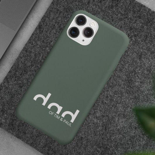 Modernes, einfaches Vater-Design mit Kindernamen Case-Mate iPhone Hülle