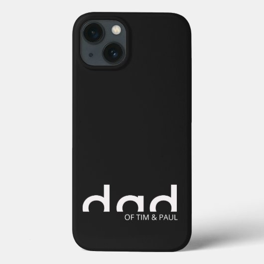 Modernes, einfaches Vater-Design mit Kindernamen Case-Mate iPhone Hülle (Rückseite)