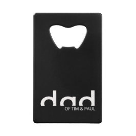 Modernes, einfaches Vater-Design mit Kindernamen Geldbeutel Flaschenöffner