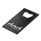 Modernes, einfaches Vater-Design mit Kindernamen Geldbeutel Flaschenöffner (Vorderseite Schrägansicht)