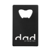 Modernes, einfaches Vater-Design mit Kindernamen Geldbeutel Flaschenöffner (Rückseite)