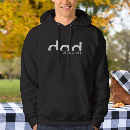 Modernes, einfaches Vater-Design mit Kindernamen Hoodie