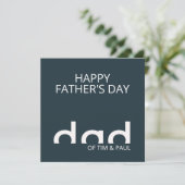 Modernes, einfaches Vater-Design mit Kindernamen Karte (Stehend Vorderseite)