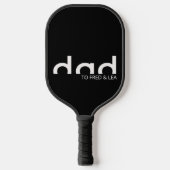 Modernes, einfaches Vater-Design mit Kindernamen Pickleball Schläger (Vorderseite)