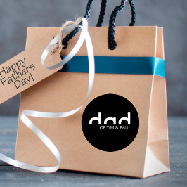 Modernes, einfaches Vater-Design mit Kindernamen Runder Aufkleber