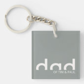 Modernes, einfaches Vater-Design mit Kindernamen Schlüsselanhänger (Vorderseite)