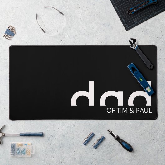 Modernes, einfaches Vater-Design mit Kindernamen Schreibtischunterlage