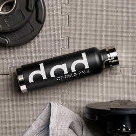 Modernes, einfaches Vater-Design mit Kindernamen Trinkflasche