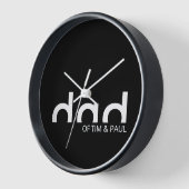 Modernes, einfaches Vater-Design mit Kindernamen Uhr (Winkel)