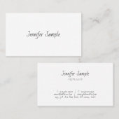 Modernes, einfaches Vorlagenhandschrift-Elegant Visitenkarte (Vorne/Hinten)
