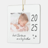 Modernes Einfaches Weihnachten als großes Foto Keramikornament (Links)