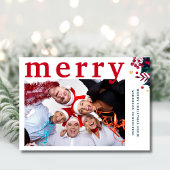 Modernes, einfaches Weihnachts-Foto Feiertagskarte