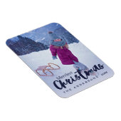 Modernes, einfaches Weihnachts-Script-Foto Magnet (Rechte Seite)