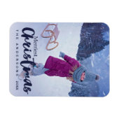 Modernes, einfaches Weihnachts-Script-Foto Magnet (Horizontal)