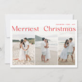 Modernes, einfaches Weihnachtskaffee Foto Feiertagskarte (Vorderseite)