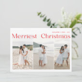 Modernes, einfaches Weihnachtskaffee Foto Feiertagskarte (Stehend Vorderseite)
