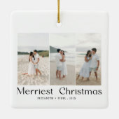 Modernes, einfaches Weihnachtskaffee Foto Keramikornament (Rückseite)