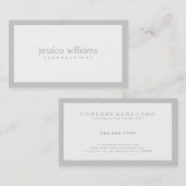 Modernes, einfaches Weiß & Hellgrau Visitenkarte (Vorne/Hinten)