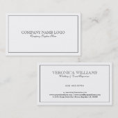 Modernes, einfaches Weiß mit schwarzem Zinn Visitenkarte (Vorne/Hinten)