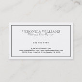 Modernes, einfaches Weiß mit schwarzem Zinn Visitenkarte (Rückseite)