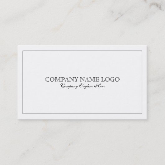 Modernes, einfaches Weiß mit schwarzem Zinn Visitenkarte (Vorderseite)