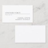 Modernes, einfaches, weißes elegantes Template Visitenkarte (Vorne/Hinten)